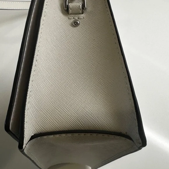 Michael Kors Jet Set Large Fulflap Chain Saffiano Leather Crossbody Bag White - Picture 6 of 9